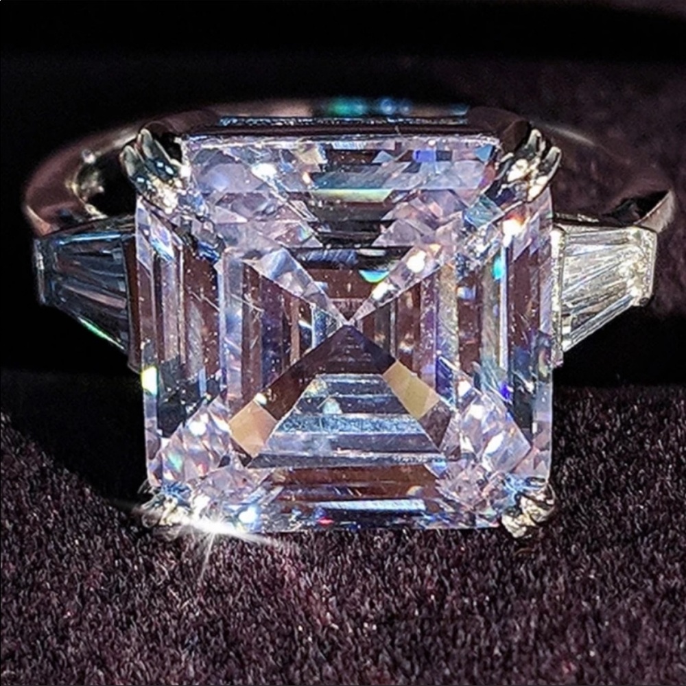 HUGE 9.5 CARAT ASSCHER ENGAGEMENT STATEMENT RING